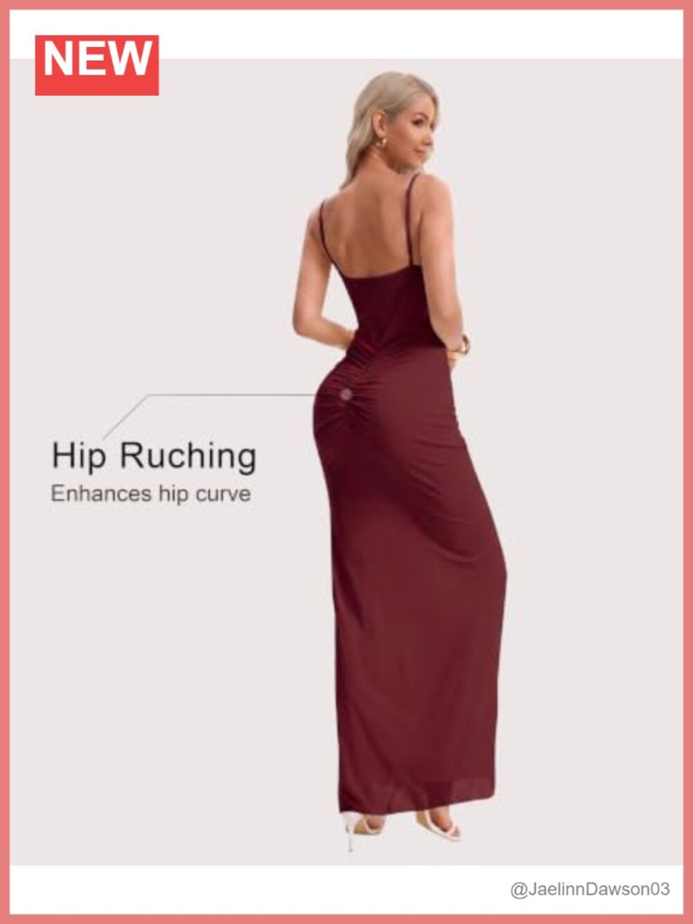 Formal Spaghetti Strap Maxi Dress Ruch Bodycon Front Slit Ruffle - Picture 3 of 6